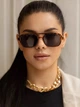 Солнцезащитные очки No Brand авиатор Celebrity с металлическим заушником леопардовые черные - изображение 5