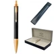 Ручка шариковая Parker IM Premium Black GT BP в футляре MR с чехлом (24 032 a) - изображение 1