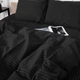 Пододеяльник MirSon Полуторный 143х210 см Бязь 17-0611 Stripe Black (2200008199524) - изображение 4