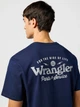 Футболка хлопковая длинная мужская Wrangler 112362367 L Темно-синяя с принтом (5401139211575) - изображение 4