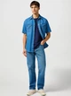 Футболка хлопковая длинная мужская Wrangler 112362367 L Темно-синяя с принтом (5401139211575) - изображение 6