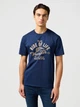 Футболка хлопковая длинная мужская Wrangler 112362792 L Темно-синяя с принтом (5401139262201) - изображение 1