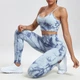 Комплект для фітнесу топ та легінси з Push-Up ефектом блакитний XL - изображение 5