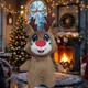 Плюшевая игрушка новогодний олень рудольф коричневый 30 см (04600) - изображение 1