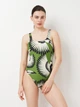 Купальник слитный женский Adidas Farm Swimsuit JF6034 44 Cregrn/Bopink (4067901985702) - изображение 1