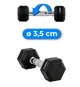 Гантель шестигранная Thunder 2,5 кг (HEXAGONAL-DUMBBELLS-2,5KG) - изображение 2