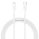 Кабель для Iphone на 1,5м. Type-C to Lightning Superior Series 20W білий, Baseus для зарядки та передачі даних (CATLYS-B02) - изображение 1