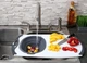 Мультифункціональна дошка Dexas Over The Sink Strainer Grippboard Стрейнер 58х32 з друшляком сірий (42832-60) - зображення 5