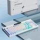 Ігрова клавіатура LANGTU L102, Дротова USB-Type-C, світлодіодне підсвічування RGB з екраном, клавіатура PBT, розкладка QWERTY ENG-UA - блакитний з білим - зображення 6