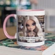 Кружка с рисунком "есть два вида подарков я и мне" на подарок для подруги, девушки керамическая 330 мл белая с розовой ручкой - изображение 1