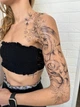 Временное водостойкое тату рукав TATTOOSHKA "Дракон в цветах" LD-08 - изображение 3