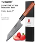 Японський ніж Santoku з дамаської сталі у подарунковій упаковці універсальний TURWHO 5" (Сталь VG10) - зображення 3