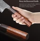 Японський ніж Santoku з дамаської сталі у подарунковій упаковці TURWHO 6" універсальний (VG10 Steel-6"U) - зображення 5