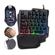 Игровой комплект одноручная клавиатура и мышь 2в1 с RGB подсветкой UKC 7768 Черный - изображение 2