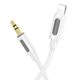 Аудиокабель BOROFONE BL20 Lightning to mini jack 3.5 мм 1 м позолоченный коннектор силиконовая оплетка (01449F262844) - изображение 2