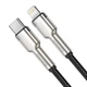 Кабель Baseus Cafule Series Metal Data Cable Type-C to Lightning PD 20W 1m Black (CATLJK-A01) - изображение 4