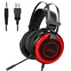 Проводные компьютерные наушники iPega PG-R015 Gaming |проводная игровая гарнитура, 50-мм динамики, USB + 3.5 мм, всенаправленный микрофон с шумоподавлением, RGB-подсветка, для ПК и ноутбуков| Черно-красный - изображение 1