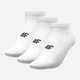 Набор женских носков коротких хлопковых 4F Socks Cas F197 4FAW23USOCF197-10S 35-38 3 пары Белый (5904698392469) - изображение 1
