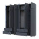 Распашной шкаф для одежды Doros Лукас Графит 3+3 ДСП 255х50х240 (42005113) - изображение 1