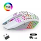 Ігрова мишка акумуляторна бездротова безшумна геймерська з RGB підсвіткою РГБ безпровідна для комп'ютера пк та ноутбука біла - зображення 5