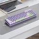 Ігрова механічна клавіатура на червоних свічах з RGB підсвіткою дротова ігрова клава PBT K65 Фіолетова - зображення 4