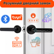 Розумний дверний замок з Bluetooth кодовий KHS-FT01, з ключ-картою і відбитком пальця, чорний - изображение 1