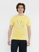 Футболка хлопковая длинная мужская Arber T-Shirt Ff19 F13.07.26.411 S Желтая с принтом (9100441110007) - изображение 1