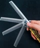Мужская складная карманная расческа - гребень из нержавеющей стали Foldable Comb автоматический гребешок для укладки и расчесывания волос / бороды / усов, серебристо-коричневый (104280473) - изображение 2