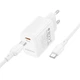 Мережевий зарядний пристрій з кабелем BOROFONE BN28 Fuente single port PD30W charger set (C to C) (EU) White - зображення 3