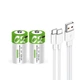 Аккумуляторные батареи Тип C R14/LR14 с Type-C 1.5V Li-Ion 5000mWh Smart (2 шт + кабель) (162210-2) - изображение 1