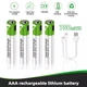 Акумулятори AAA з зарядкою Type-C 1.5V Li-Ion 750mWh Smart (4 шт + кабель) (162200-4) - зображення 5