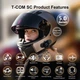 Bluetooth-мотогарнитура для шлема FreedConn T-Com SC дисплей, радио, интерком 1000 м - изображение 2