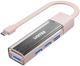 USB-hub Unitek Bi-Directional Hub with Detachable Cable Pink (H1319APK01) - obraz 1