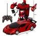 Игрушка на радиоуправлении машинка-трансформер 2 в 1, Lamborgini робот, с пультом управления, аккумуляторная, красная, поворот на 360 градусов - изображение 9