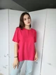 Блузка женская однотонна короткий рукава M&S Малиновая 14172 L / на укр. 48 - изображение 4