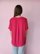 Блузка женская однотонна короткий рукава M&S Малиновая 14172 L / на укр. 48 - изображение 8