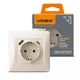 Розетка одинарна із заземленням з USB+USB-C кремова VIDEX BINERA - зображення 1