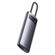 USB-хаб Baseus Metal Gleam Series 4-in-1 Multifunctional Type-C HUB Docking Station Type-C to USB3.0x4 Grey (WKWG070013) - зображення 5