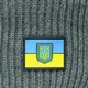 Шапка в'язана на флісі з прапором України та Тризубом Сіра - зображення 2