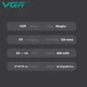 Триммер для стрижки VGR V-075, 4 насадки, аккумулятор 600 мАч, 5000 об/мин, LED-дисплей, черный - изображение 9