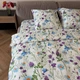 Комплект постельного белья полуторный белый Цветы Жатка Ananasko 673833 - изображение 1