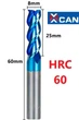 Фреза Д=8мм HRC60 XCAN для алюминия и сплавов, стали, титановых сплавов, дерева, МДФ и ДСП. - изображение 1