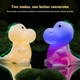 Ночник для детей игрушка Динозаврик Led RGB силиконовый со встроенным аккумулятором на 100 часов ночное освещение, детское освещение, лампа ночная - изображение 5