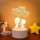 Ночник Светодиодная 3D-лампа от USB "Влюбленные" Creative Visualization Lamp ночное освещение, детское освещение, лампа ночная, ночной светильник - изображение 2