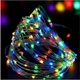 Гирлянда праздничная Xmas 30 Led 3M (Copper) Медная проволока (Капля Росы) M MULTI Работает от батареек+USB для нового года, для праздника - изображение 1