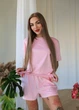 Піжама (футболка+шорти) SONTSVIT велюр M Рожева - зображення 3