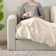 Мягкий однотонный плед IKEA THORGUN 120x160 см бежевое (кремовое) флисовое тёплое покрывало 805.127.99 - изображение 4