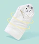 Детское полотенце уголок с капюшоном Baby Towel Мишка 80x80 см белое для купания младенцев, мальчика, девочки - изображение 4