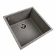Мойка для кухни Platinum с корпусом из гранита без отверстия под смеситель матовый серый 4040 RUBA - изображение 3