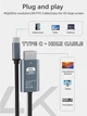Кабель 4K 60Hz Type-C to HDMI 2m, метал, нейлон, чорний з сірим - изображение 4